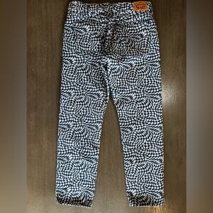 Levi’s Denim Jeans Straight Leg Optical Illusion Blue White Checkered 29